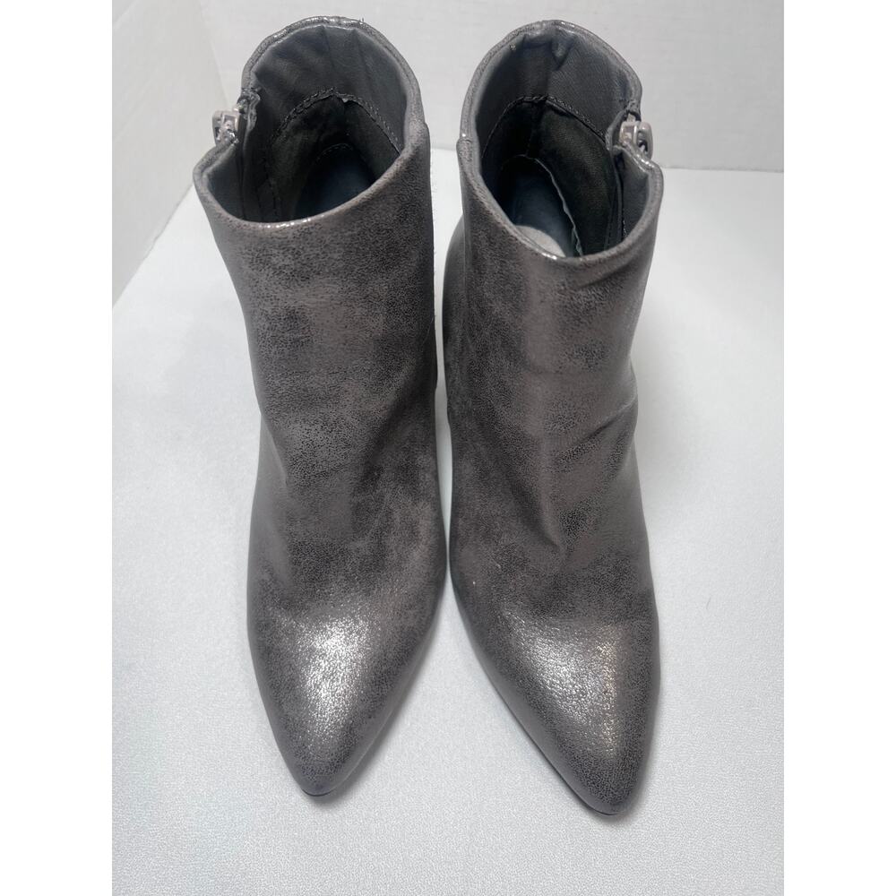 Seven Dials Women's Gray Ankle Boots Pointed Toe Zip Booties Size 8.5